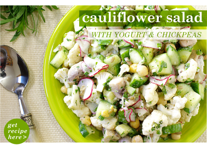 RECIPE: Cauliflower Salad with Yogurt and Chickpeas