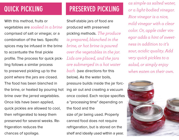Quick Pickling vs Preserved Pickling