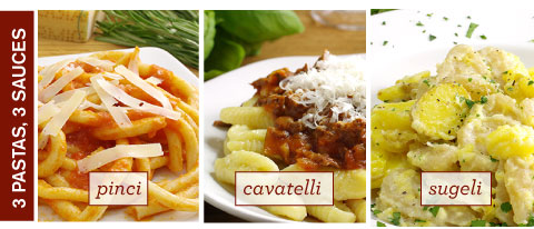 3 Pastas and 3 Sauces