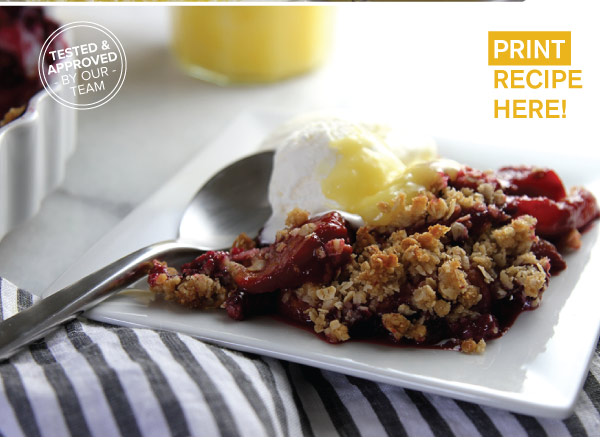 RECIPE: Peach and Blackberry Crisp with Homemade Lemon Curd