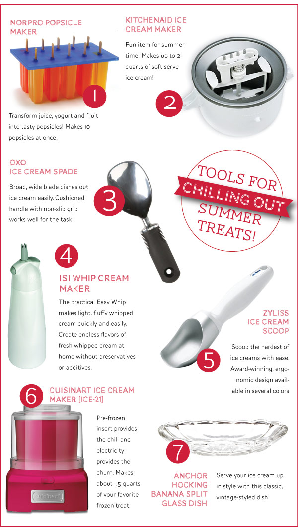 Tools for Chilling Out Summer Treats
