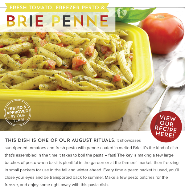 RECIPE: Fresh Tomato, Freezer Pesto and Brie Penne