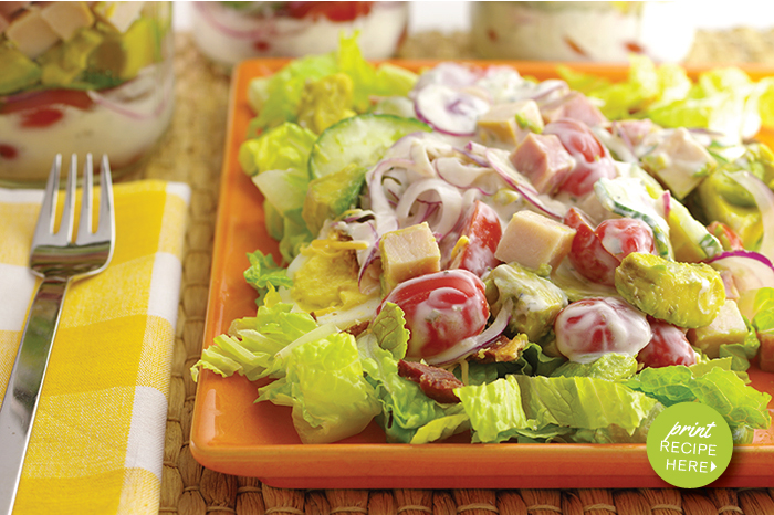 Cobb Salad-in-a-Jar with Buttermilk Ranch Dressing