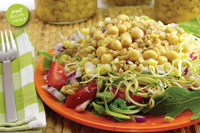 Garden & Grain Salad-in-a-Jar with Lemon Mustard Vinaigrette