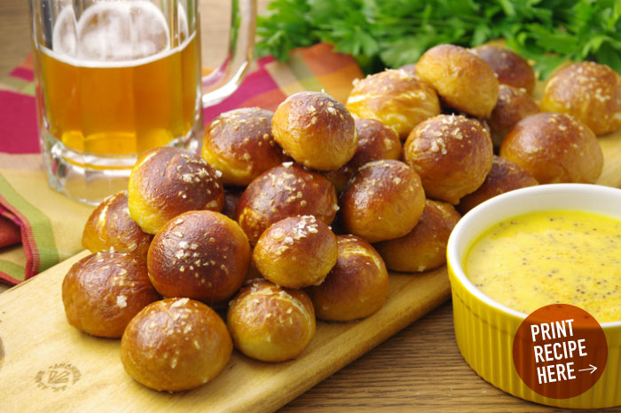 Pretzel Bites with Cheddar-Mustard Dip