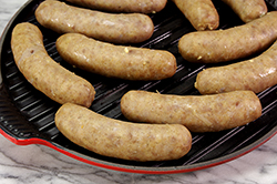 Grilling Brats on Bistro Pan
