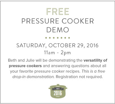 Pressure Cooker Class