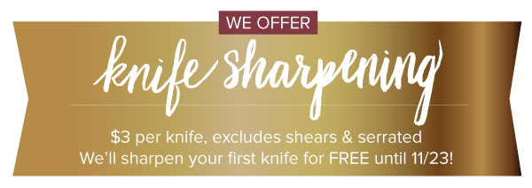 We Offer Knife Sharpening