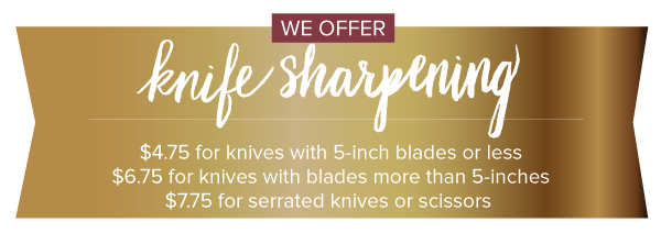 We Offer Knife Sharpening