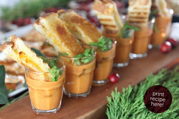 Grilled Cheese Tomato Soup Shooters