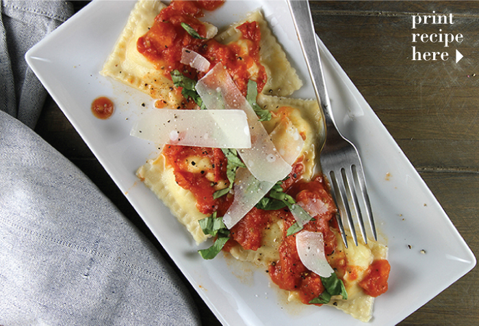 Classic Cheese Ravioli with a Simple Red Sauce