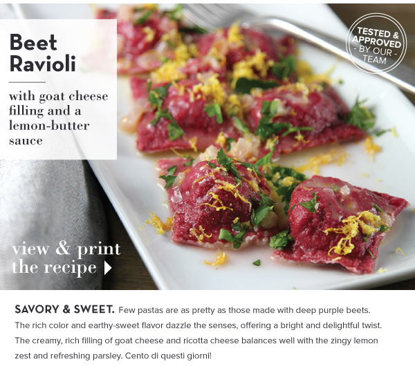 RECIPE: Beet Ravioli