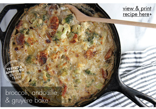 RECIPE: Broccoli, Andouille and Gruyere Bake