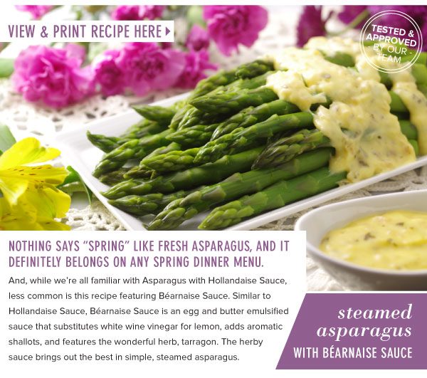 RECIPE: Steamed Asparagus with Bearnaise Sauce