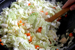 Stir-frying veggies