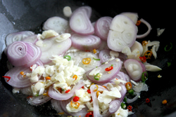 Stir-frying the aromatics