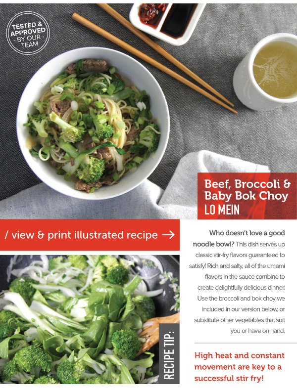 RECIPE: Beef, Broccoli and Baby Bok Choy Lo Mein