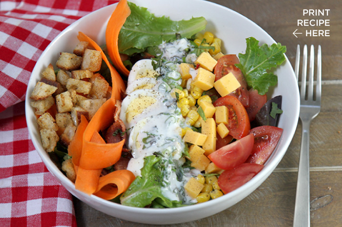 Hearty Chop Salad with Creamy Garlic Dressing