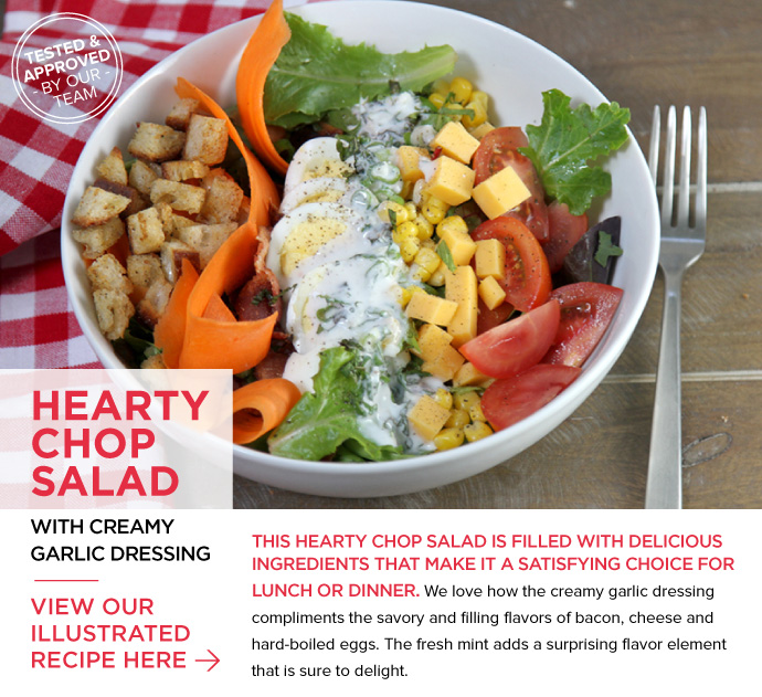 RECIPE: Hearty Chop Salad with Creamy Garlic Dressing