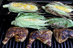 Grilling Chicken and Corn