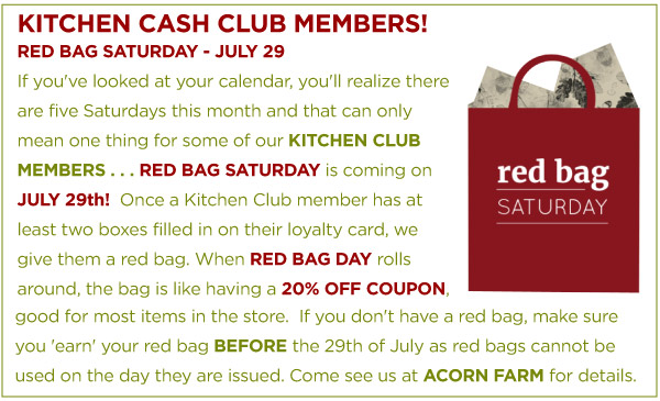 Red Bag Saturday - July 29