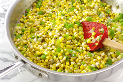 Corn, Peppers, and Scallions