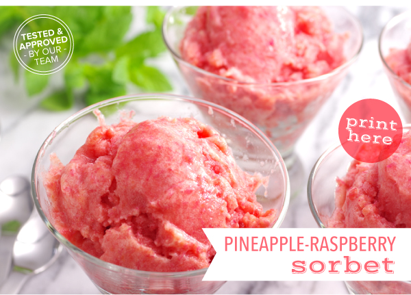 RECIPE: Pineapple-Raspberry Sorbet