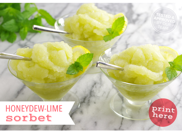 RECIPE: Honeydew-Lime Sorbet