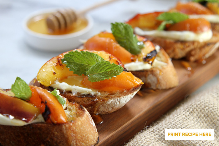 Grilled Stone Fruit Bruschetta