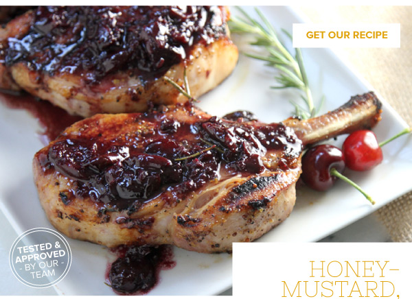 Bone-In Honey-Mustard Chops with a Cherry Sauce