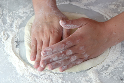 Stretching dough
