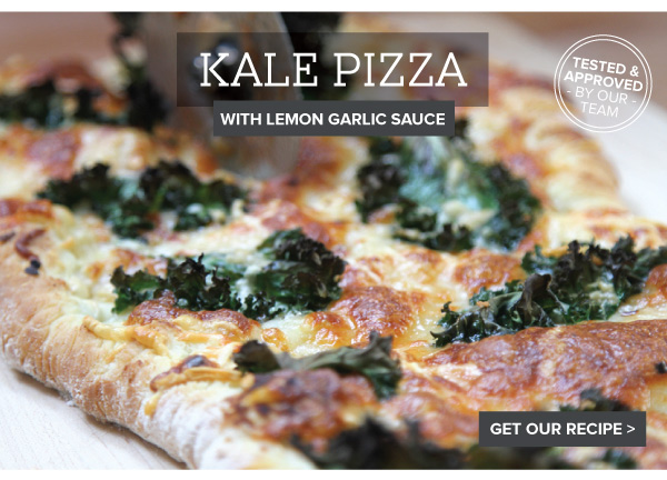 RECIPE: Kale Pizza with Lemon Garlic Sauce