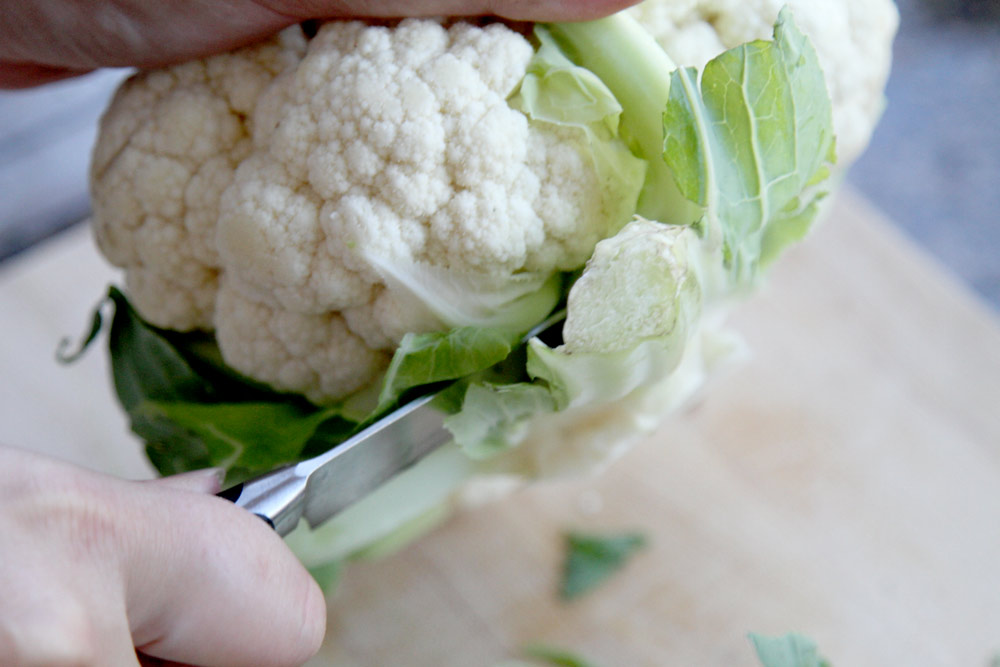 Trimming cauliflower