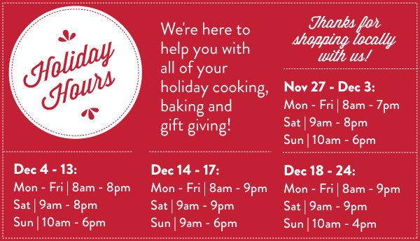 Holiday Hours