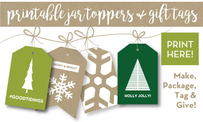 Printable Jar Toppers and Gift Tags