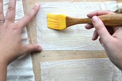 Brushing butter