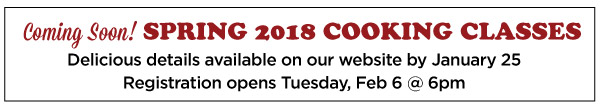 Spring Cooking Classes