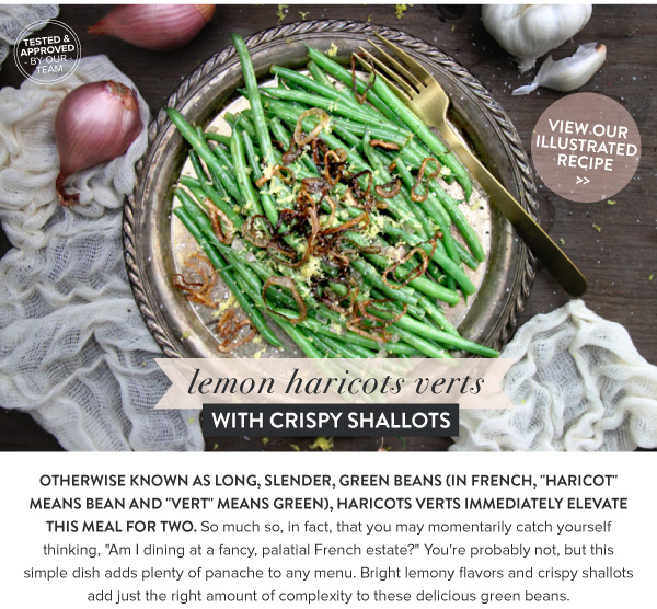 RECIPE: Lemon Haricots Verts with Crispy Shallots