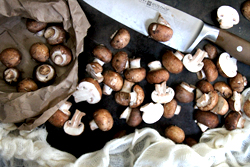 Chop mushrooms