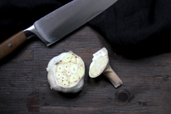 Cut top off of garlic
