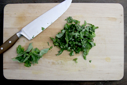 Chop basil