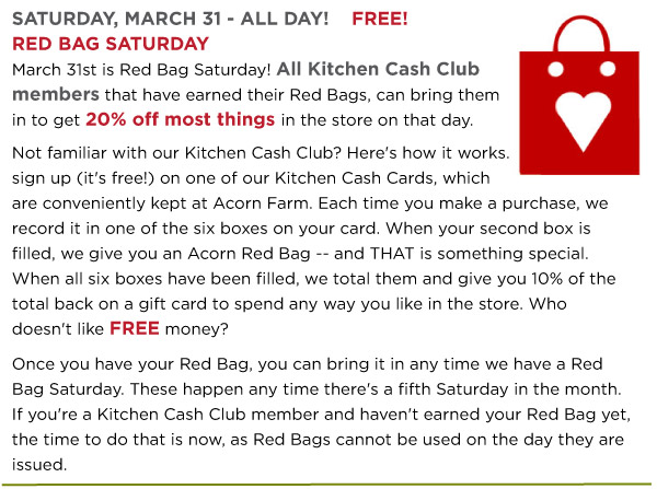 Red Bag Saturday