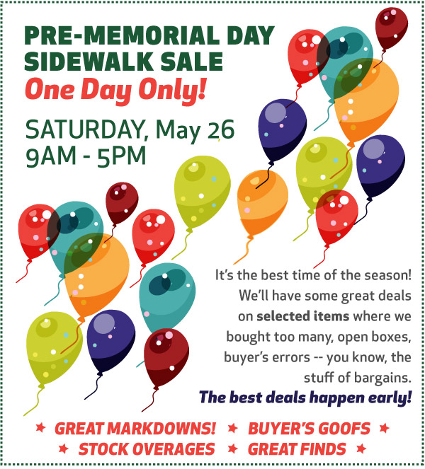 Pre-Memorial Day Sale