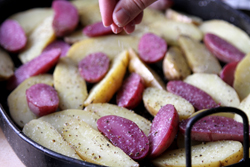 Prepare potatoes for the grill