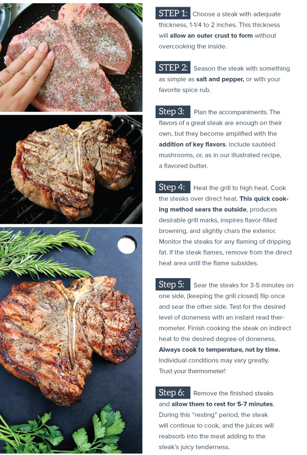 Steps for grilling a steak