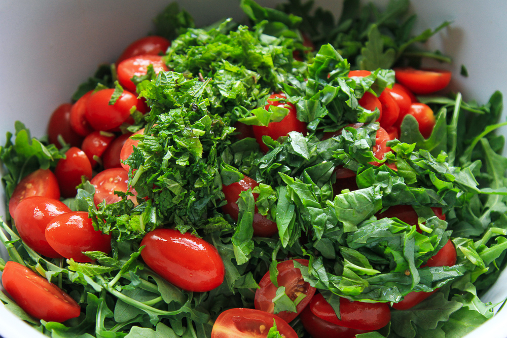 Fresh herbs in the salad