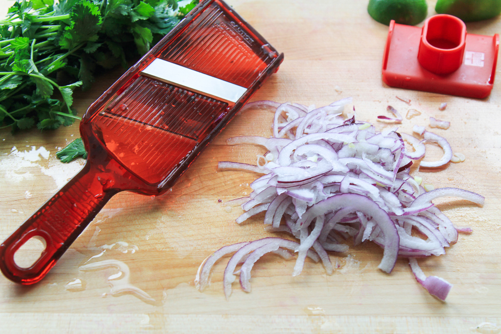 Finely sliced onion