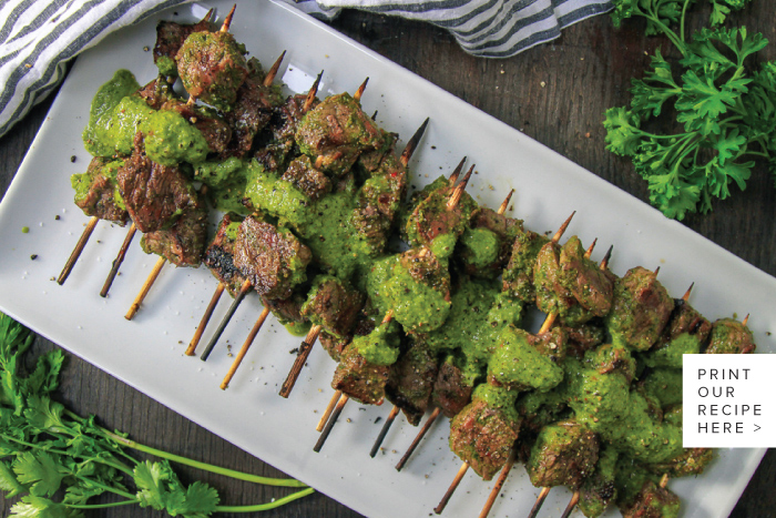 Chimichurri Steak Skewers