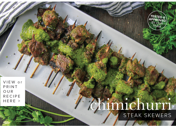 RECIPE: Chimichurri Steak Skewers