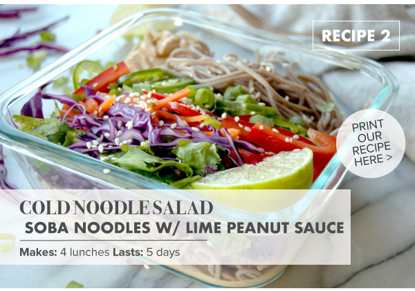 RECIPE: Cold Noodles Salad: Soba Noodles with Lime Peanut Sauce